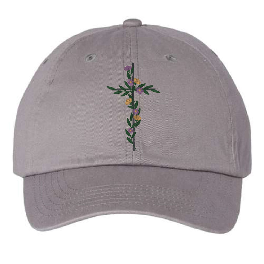 Floral Cross Dad Cap
